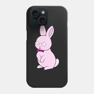 Pink rabbit with glasses Phone Case