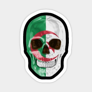 Algeria Flag Skull - Gift for Algerian With Roots From Algeria Magnet