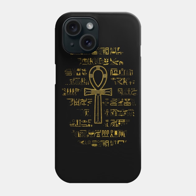 Gold Egyptian Ankh Cross symbol Phone Case by Nartissima