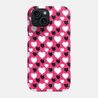 Black and Pink Hearts Pattern 027#001 Phone Case