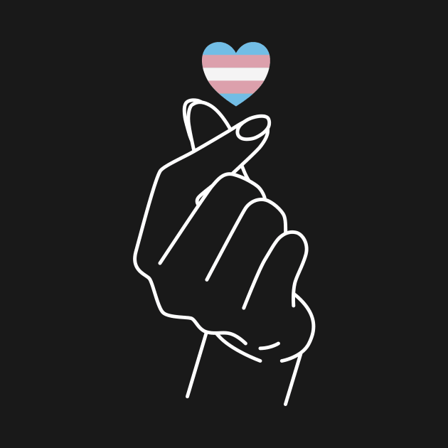 Transgender Pride Flag Korean Love Sign by superdupertees
