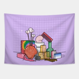 Purple Still Life Tapestry