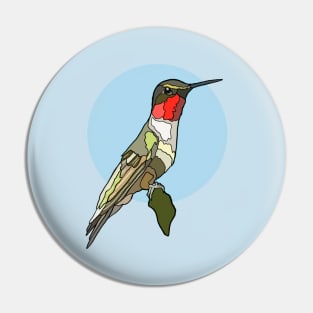 Ruby Throated Hummingbird Pin