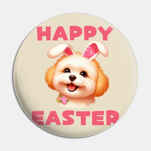 Maltipoo Easter Bunny Pin by BukovskyART