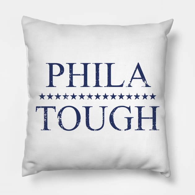 Phila Tough (Blue) Pillow by scornely