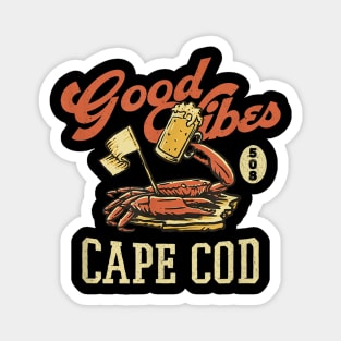 Beach Vibe New England Beer Vintage Cape Cod 508 Magnet