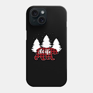 Wife Bear Buffalo Red Plaid Matching Family Christmas Phone Case