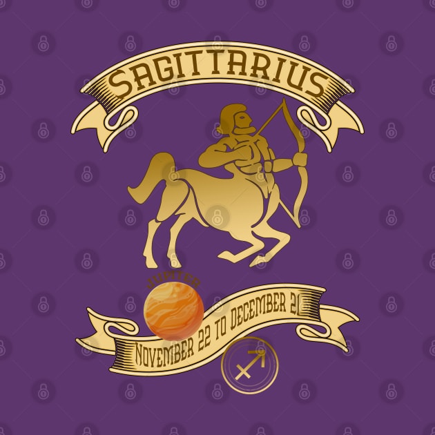 Sagittarius November 22 to December 21 Vintage by KrasiStaleva