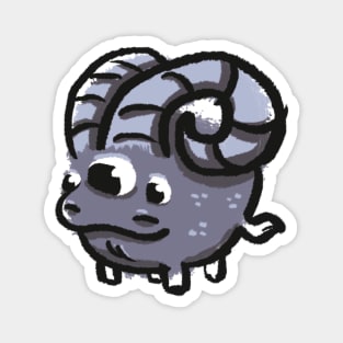 Three-Eyed Ram Doodle Monster Magnet