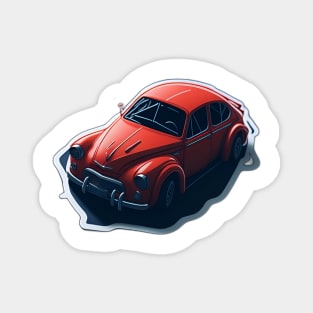 sticker style old red car Magnet