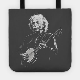 Albert Einstein Playing Banjo Funny Science Satire Tote