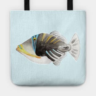 Saltwater Reef Picasso Triggerfish in Watercolor Tote