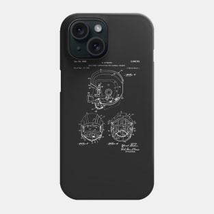 Football Helmet Patent - Football Fan Bedroom Office Art - Black Chalkboard Phone Case