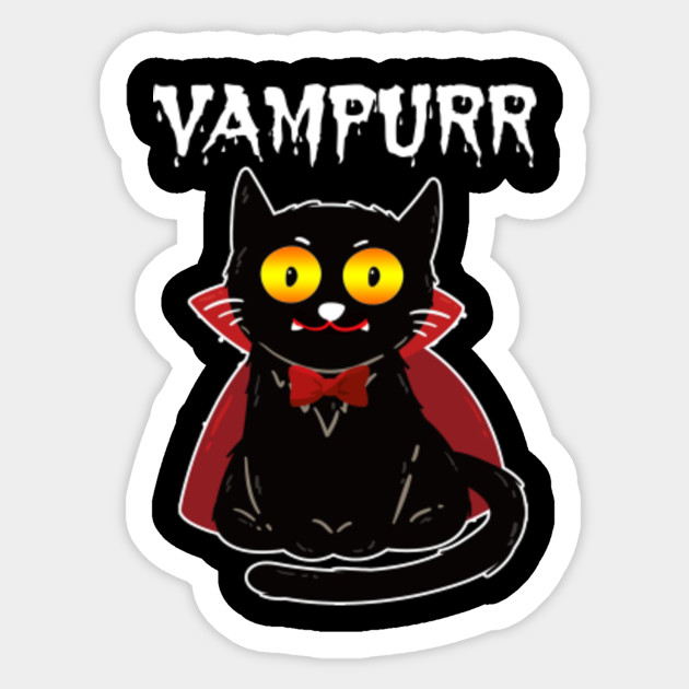 Vampurr Vampire Meowcula Black Cat Polder Halloween Costume Vampurr Vampire Meowcula Black Cat Pold Sticker Teepublic