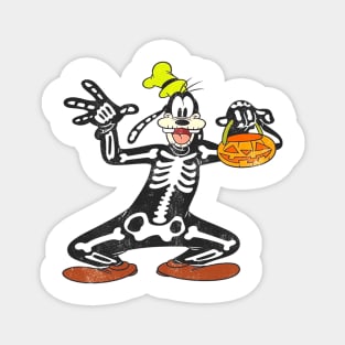 Goofy Skeleton Halloween Magnet