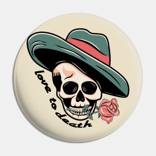 Love to death skull Pin