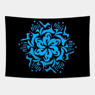 Blue Mandala art Tapestry