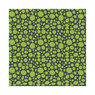 Green dots on inkwell grey T-Shirt