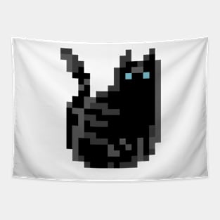 Cat Pixel Art - black Tapestry