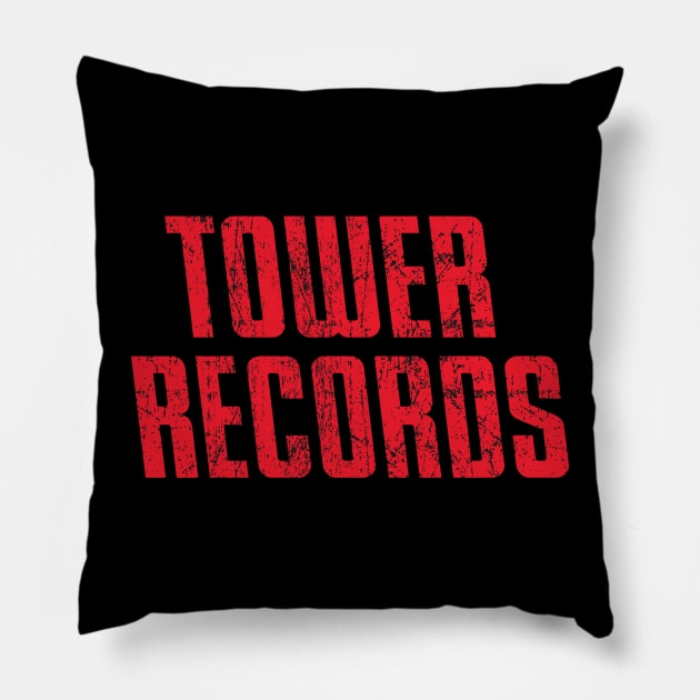 Vintage Tower Records Pillow by Triggers Syndicate