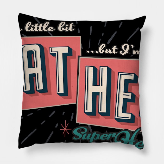 Father vintage retro tee smart slogan (dark colors) Pillow by Shockin' Steve