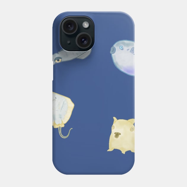 Sea creature medley Phone Case by isarol