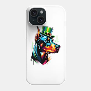 Doberman Pinscher Revels in Saint Patrick's Day Fun Phone Case