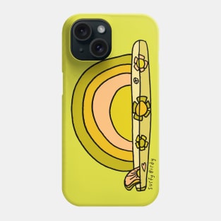 Single Fin Longboard Radiating Good Vibes Phone Case