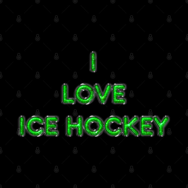 I Love Ice Hockey - Green - Ice Hockey - Phone Case