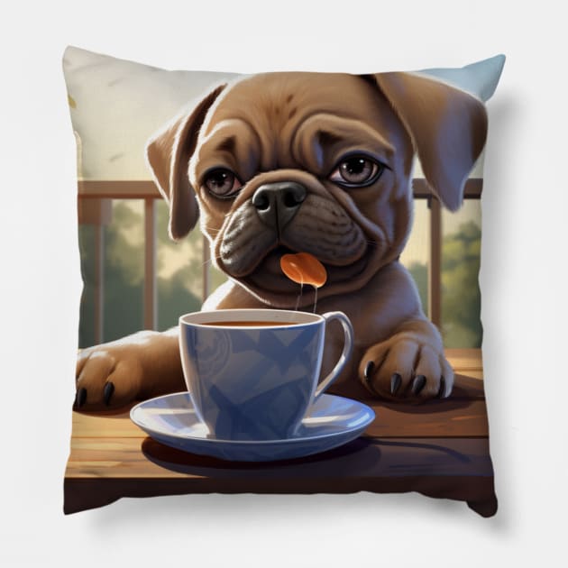 Sweet Tea Puppy Pillow by vk09design