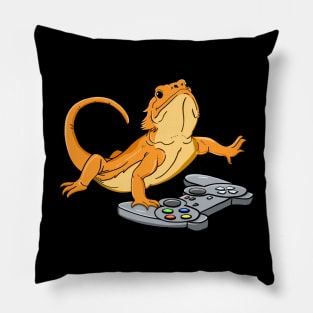 Bearded Dragon Headphones Video Game Pillow