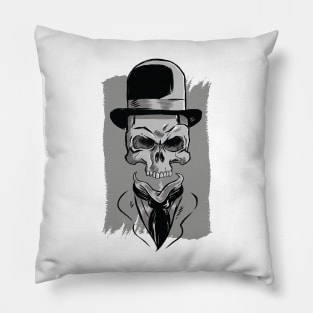 Skull wearing hat Pillow