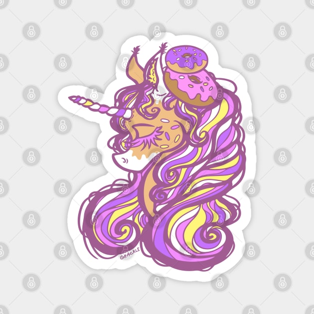 Doughnut Unicorn Magnet by Jan Grackle