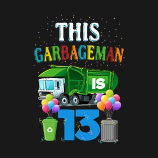 Twelve 12 Year Old Birthday Garbage Truck 12th Birthday Party T-Shirt