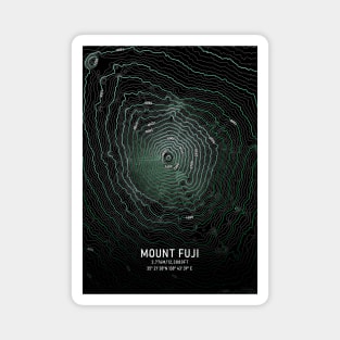 Mount Fuji Topographic Map Magnet