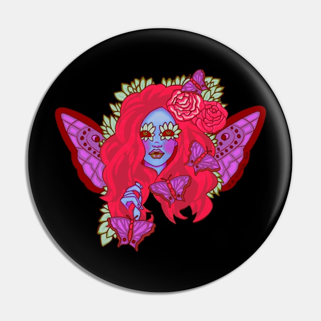 Crimson Violet Butterfly Lady Pin by Flutter Eyes Butterfly Skies The Art Of Stephanie Ann Garcia