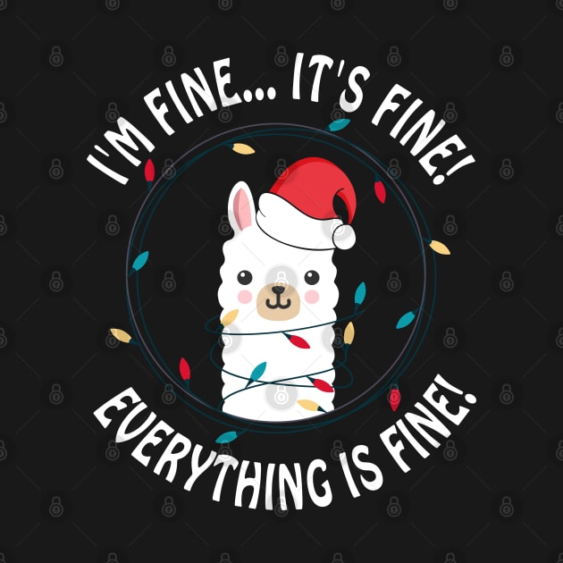 I'm Fine It's Fine Everything is Fine Funny cats Christmas Cat Kitten lover by Herotee