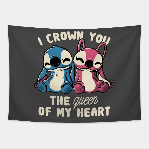 I Crown You The Queen Of My Heart Cute Lover Gift Tapestry by eduely