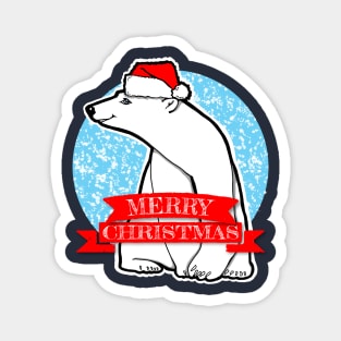 Merry Christmas Polar Bear Magnet