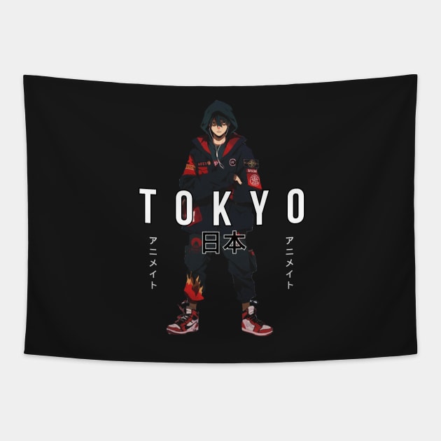 Tokyo Anime Drip Tapestry by Kanjiworldwide