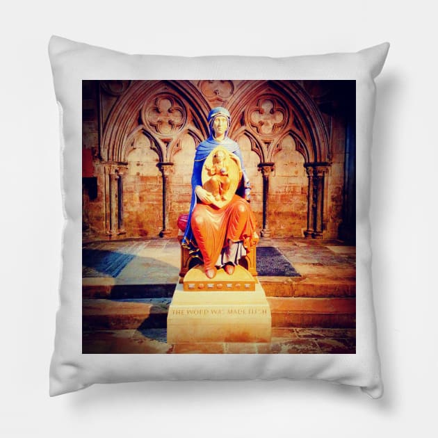 Virgin and Child - Lincoln Cathedral Pillow by robsteadman