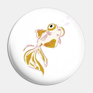 Cute Telescope Goldfish - Not Hamlet Design Pin