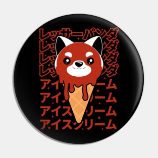 Kawaii Red Panda Ice Cream Pin