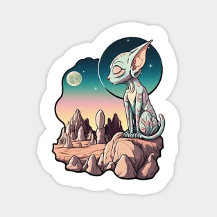 Sphynx Cat - Extraterrestrial Lovecraft Landscape Magnet