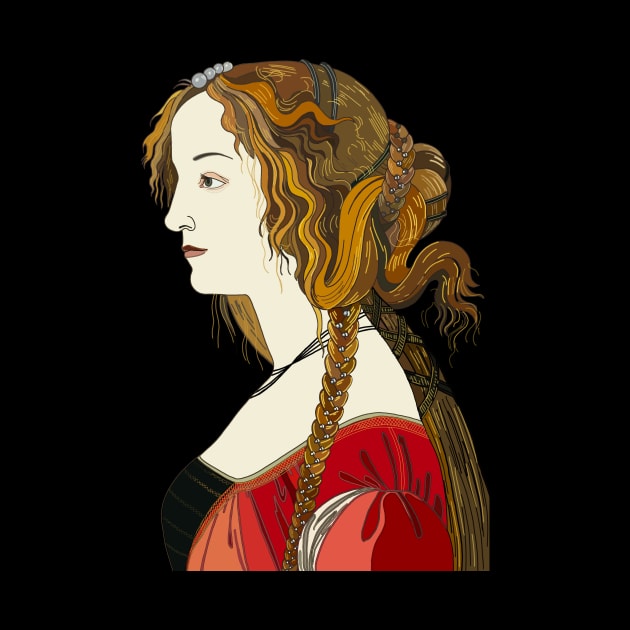 Inspired by Sandro Botticelli’s Ideal Portrait of a Lady by IdinDesignShop