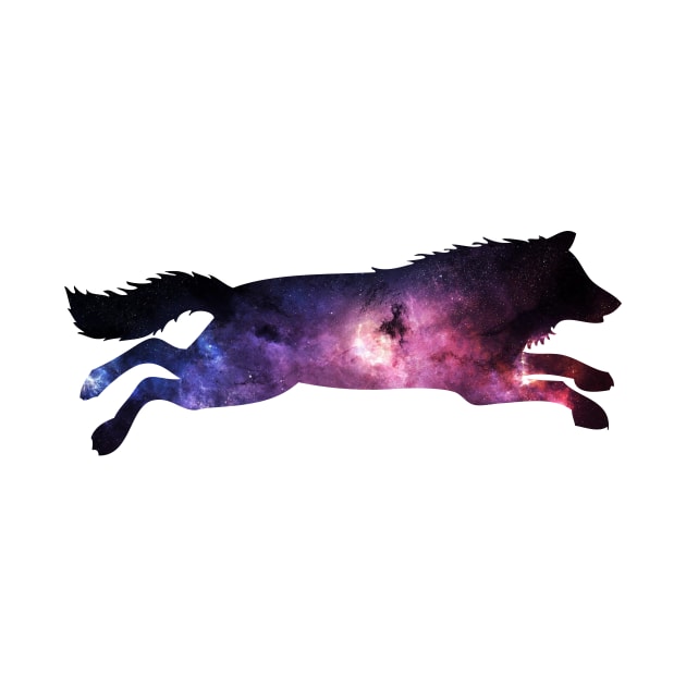 Wolf Jump Into Galaxy by giantplayful