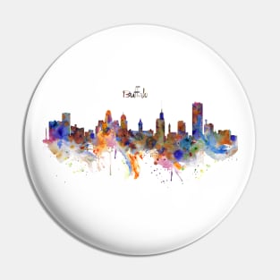 Watercolor Painting - Buffalo City Skyline Pin