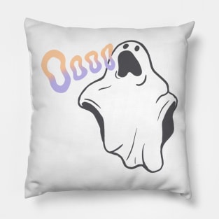 Retro Pastel Ghosties Halloween Pattern Pillow