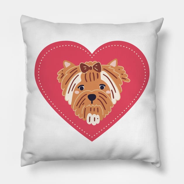 My Yorkshire Terrier is my Valentine Pillow by greenoriginals