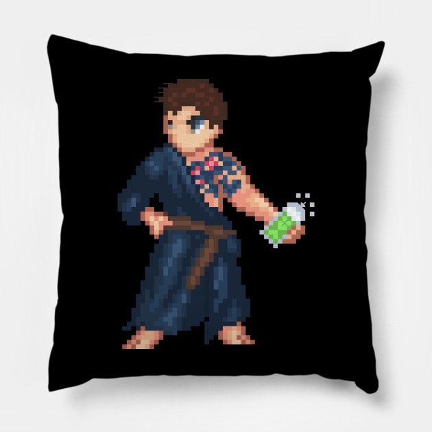 Chris Redfield Pixel Art Pillow by AlleenasPixels